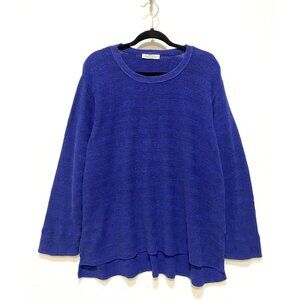 Margaret Winters Womens XL Purple Striped Tunic Long Sleeves Cozy Comfy Preppy